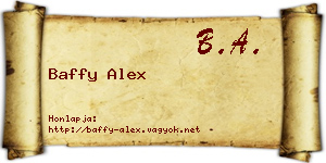 Baffy Alex névjegykártya